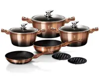 Набір посуду 10 пр MetalliС Line ROSE GOLD NOIR Edition Berlinger Haus BH-1899