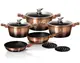 Набор посуды 10 пр MetalliС Line ROSE GOLD NOIR Edition Berlinger Haus BH-1899