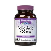 Витамины и минералы Bluebonnet Folic Acid 400 mcg, 90 вегакапсул