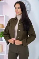 Джинсовая куртка женcкая цвет хаки 164R5300