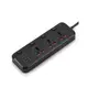 Сетевой фильтр BKL-123 10А, 100-250V+ 1 PD20W + 1 QC3.0+ 2 USB на 3 розетки, черный