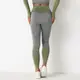 Леггинсы женские спортивные 9658 L серые с зеленым