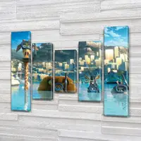 Картини триптих дитячі, на Полотні сін., 90x110 см, (90x20-2/60х20-2/45x20)