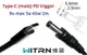Переходник на 9v (max 5a, 45w) 5.5x2.5mm 1m з USB Type-C (male) Power Delivery PD (WITRN) тригер (A class) 1 день гар.