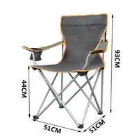 Розкладне крісло Lesko S5432 50*43*90 см Gray + Orange для риболовлі та пікніків