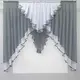 Кухонный (150х150см.) комплект на карниз 1,5м. Цвет графитовый с белым. Код 022к 52-0014