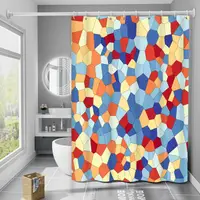 Шторка для ванни з поліестеру водонепроникна Bathlux 180x180 см з кільцями, фіранка для ванної кімнати