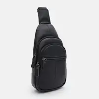 Чоловічий рюкзак шкіряний через плече Borsa Leather K1619f-black
