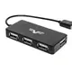 Разветвитель Lesko Black USB хаб Frime 4 х USB 2.0 FH-20030