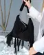 Замшевая женская сумка «Пака» черная