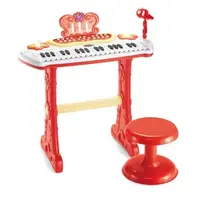 Детское пианино Electronic Piano, микрофон, подсветка, запись звука, звуковые эффекты, стул. Red (135265)