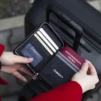 Гаманець на блискавці OGON Quilted passport, рожево-золотистий