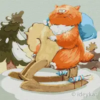 Картина по номерам "Зимние развлечения" 40*40см KHO2363