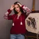 Вышиванка женская Moderika Древо Жизни бордовый лен M
