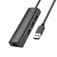 Переходник HOCO Easy safety 4-in-1 100 Mbps Ethernet Adapter HB42 |USB to USB2.0x3+RJ45|L=1.2M|