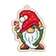 Новогодняя игрушка подвес на елку -  Гном с конфетой FNGi-011 [Вид товара: Заготовка для вышивки на фанере]