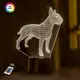 3D ночник "Бультерьер 3" (УВЕЛИЧЕННОЕ ИЗОБРАЖЕНИЕ)+ пульт ДУ+ батарейки (3ААА)  3DTOYSLAMP