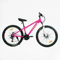 Велосипед спортивный 26" Corso PRIMO, рама алюминиевая 13", оборудование SAIGUAN 21 скорость, собран на 75%. Pink (154714)