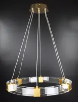 Люстра светодиодная подвесная LED светильник для квартиры на потолок лэд 26903 Золото 35-150х60х60 см.
