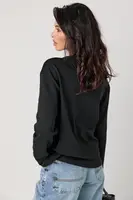 Трикотажна жіноча кофта в стилі oversize - чорний колір, M