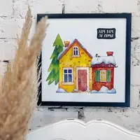 Постер в рамке Дім там, де серце 30x30 см (KMT_21NG001_BL)