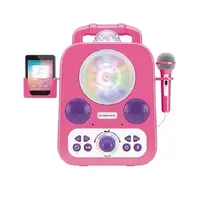 Детский игрушечный караоке Auna, подсветка, микрофон, 12 мелодий. Pink (155253)