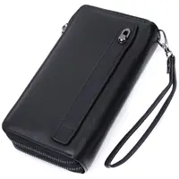 Чоловічий шкіряний клатч для карток купюр та документів ST Leather 22684 Чорний