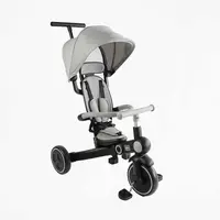 Велосипед-трансформер 3-х колесный, Best Trike, переднее колесо 10", задние колеса 8", родительская ручка. Grey (163881)