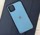 Силиконовый чехол для iPhone 11 Pro Max - Глянец с рамкой под металл, Серо-голубой+Серебро