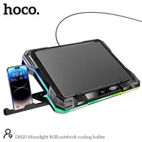 Куллер для Ноутбука HOCO Monnlight RGB notebook cooling holder DH20 |10RGB Mode, 7 level, 2USB|