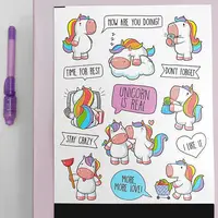 Набор наклеек A5, стикеры для блокнотов, дневников, телефонов и ноутбуков Unicorn is real