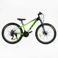 Велосипед Спортивный Corso 26", скорость 21, рама алюминиевая 13", оборудование Shimano. Green (147902)