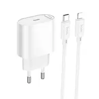Адаптер мережевий HOCO Type-C to Lightning Fighter single port charger set C109A |1Type-C, 3A/20W, PD/QC|