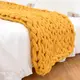 Плед крупной вязки ручной работы Homytex 130 * 170 см. Желтый