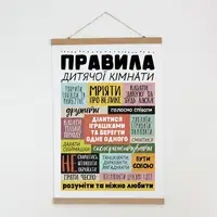 Постер тканевый на стену Правила дитячої кімнати 60х93 см (TPSR_22S053)
