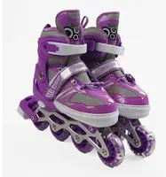 Роликовые коньки 614-L Best Roller колеса PVC светящиеся. Violet (размер 39-43) (173857)