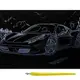 Гравюра "Silver Metallic: Спортивный автомобиль" (А4) Эконом