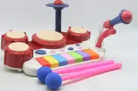 Піаніно з барабаном та мікрофоном "Jazz Drum" (червоний)