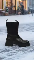 Сапоги женские зимние черные С490