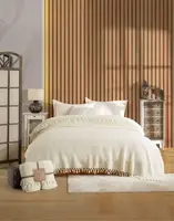 Постельное белье с муслиновым покрывалом Nil Home Soft Pike Кремовый 200х220см