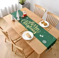 Раннер на скатерть новогодний Merry Christmas 9044 30х200 см зеленая с золотистым