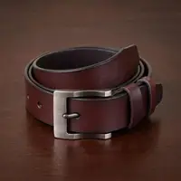 Ремень мужской с классической пряжкой Vintage 20357 Коричневый