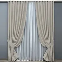 Комплект штор (2шт. 2х2,7м.) из ткани Шенилл однотонный (блэкаут). Цвет дымчато-белый. Код 1698ш 32-289