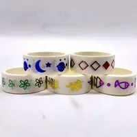 Скотч декоративный бумажный 5 колечек (1 столбик) 1,5 см*2м