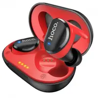 Навушники TWS Bluetooth 5.0 універсальні HOCO ES 41 Чорно — Червоні з кейсом Super Bass