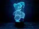 Сменная пластина для 3D светильников "Мишка (новогодний)" 3DTOYSLAMP