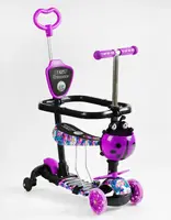 Самокат Best Scooter 5 в 1, защитный бампер, PU колеса со светом. Purple with Black (141598)