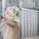 Тюль батист, коллекция "Flora". Цвет белый с сиреневым и салатовым. Код 1367т