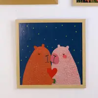 Постер у рамці 30×30 см Кохання (капібари) Сучасний мотиватор для дому та офісу