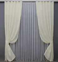 Комплект штор (2шт. 1,4х2,7м.) з тканини софт. Колір молочний. Код 1441ш 33-0339